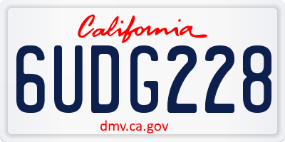 CA license plate 6UDG228