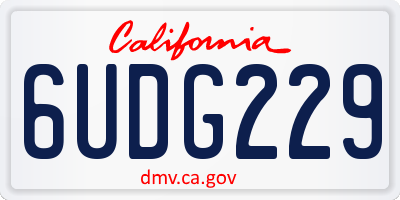 CA license plate 6UDG229