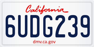 CA license plate 6UDG239