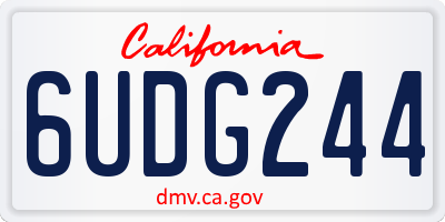 CA license plate 6UDG244