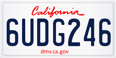 CA license plate 6UDG246