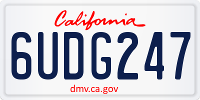 CA license plate 6UDG247