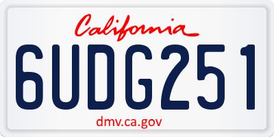 CA license plate 6UDG251