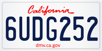 CA license plate 6UDG252