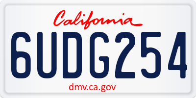 CA license plate 6UDG254