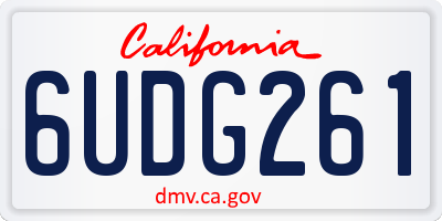 CA license plate 6UDG261