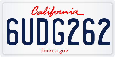 CA license plate 6UDG262