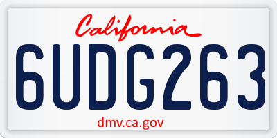 CA license plate 6UDG263