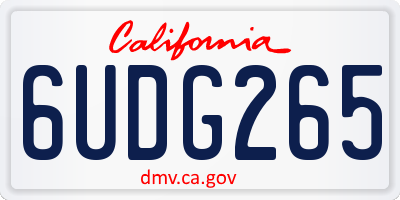 CA license plate 6UDG265