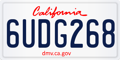 CA license plate 6UDG268