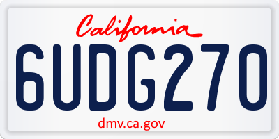 CA license plate 6UDG270