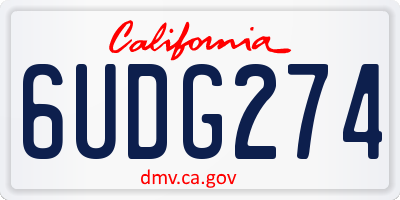 CA license plate 6UDG274