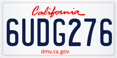 CA license plate 6UDG276