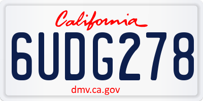 CA license plate 6UDG278