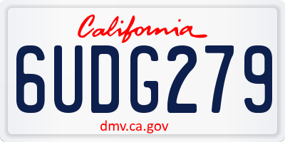 CA license plate 6UDG279