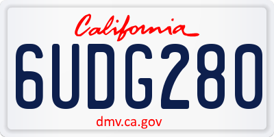 CA license plate 6UDG280