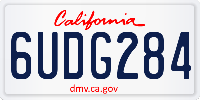 CA license plate 6UDG284