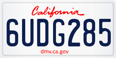 CA license plate 6UDG285