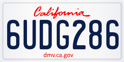 CA license plate 6UDG286