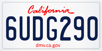 CA license plate 6UDG290