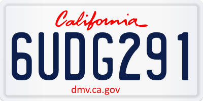 CA license plate 6UDG291