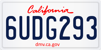 CA license plate 6UDG293