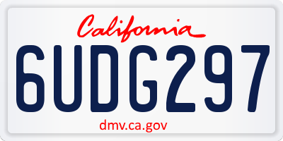 CA license plate 6UDG297