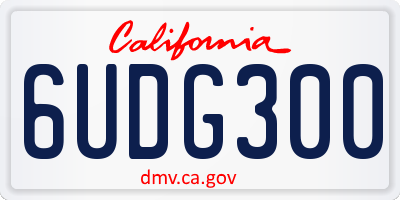 CA license plate 6UDG300