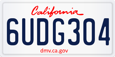 CA license plate 6UDG304