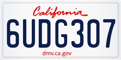 CA license plate 6UDG307