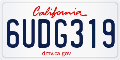 CA license plate 6UDG319
