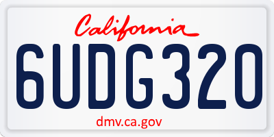 CA license plate 6UDG320