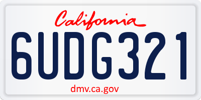 CA license plate 6UDG321