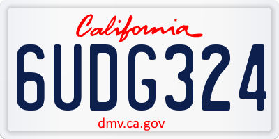 CA license plate 6UDG324