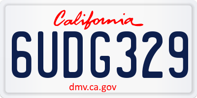 CA license plate 6UDG329