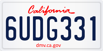 CA license plate 6UDG331