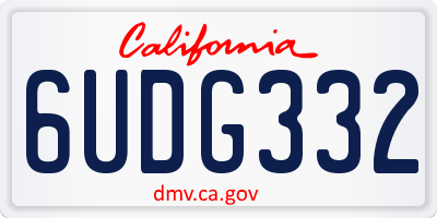CA license plate 6UDG332