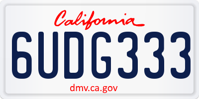 CA license plate 6UDG333