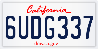 CA license plate 6UDG337