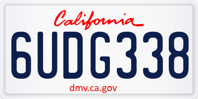 CA license plate 6UDG338