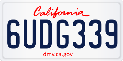 CA license plate 6UDG339