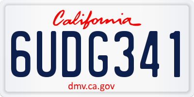 CA license plate 6UDG341