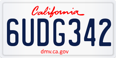 CA license plate 6UDG342