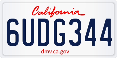 CA license plate 6UDG344