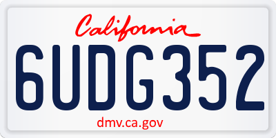 CA license plate 6UDG352