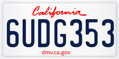 CA license plate 6UDG353