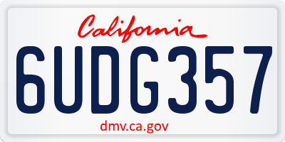 CA license plate 6UDG357