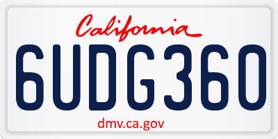 CA license plate 6UDG360