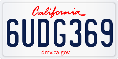 CA license plate 6UDG369