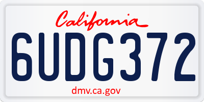 CA license plate 6UDG372